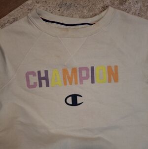 Champion Women Small White Sweatshirt with Colorful Logo